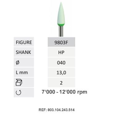 9803F-Jota – Zirconia Polisher Flame Fine