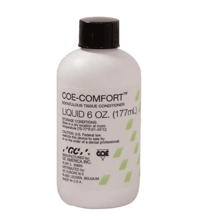GC Coe-Comfort Tissue Conditioner 6 oz. Liquid. Self-Curing, Soft Edentulous