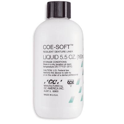 GC Coe-Soft 6 oz. Liquid. Soft Denture Reline Material, Self-Cure, 6 oz