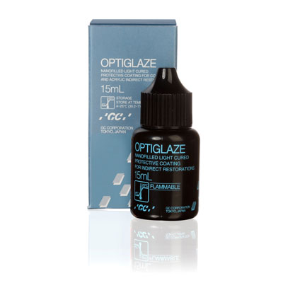 GC Optiglaze Glossy Protective Coating Agent, 15 mL Bottle. Nano-filled