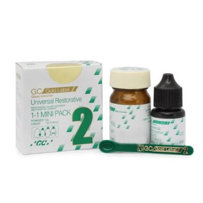 GC Gold Label 2 Glass Ionomer, Restorative Cement, #21 Shade, Mini Pack
