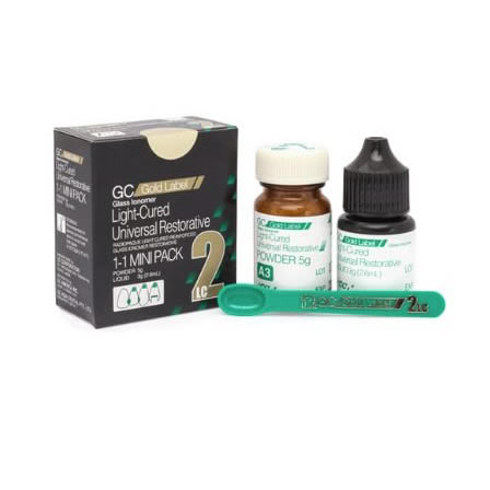 GC Gold Label 2 Lc Light-Cured Glass Ionomer Cement, Shade A3, Mini Pack