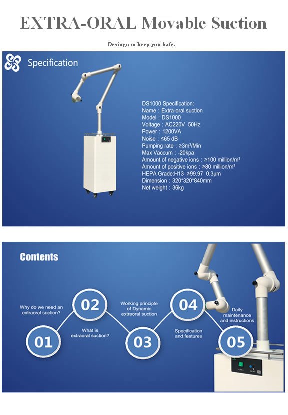 Extra-oral aerosol Movable Suction Unit