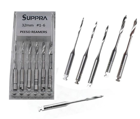 SUPPRA Peeso Reamer 32mm, #1 – #6, Stainless Steel, Assorted, 6/Pk