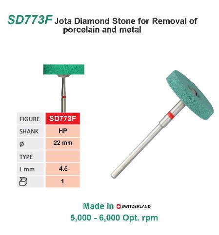 SD773F-Jota Zirconia Diamond Stone, HP, Disc , SD773F, Ø 22.0mm, FINE