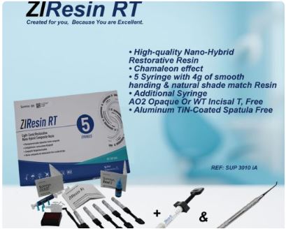 ZIResin RT KIT 5 Syr. Light-Cured Restorative Hybrid Composite Resin intro Pack