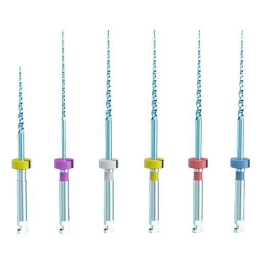 SUPPRA Endo Cross Section Files, Protaper Type, 25mm, Assorted, 6/Pk.