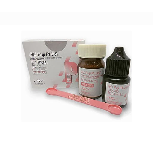 GC Fuji Plus 1-1 Mini Glass Ionomer Luting Cement, Yellow Kit - 7 Gm. Powder & 3.4 mL Liquid